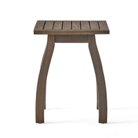 Bang Outdoor Accent Table, 19 Inch, Gray Acacia Wood Slatted Top -BM335753