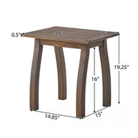 Bang Outdoor Accent Table, 19 Inch, Gray Acacia Wood Slatted Top -BM335753