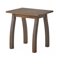 Bang Outdoor Accent Table, 19 Inch, Gray Acacia Wood Slatted Top -BM335753