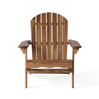 Libo Outdoor Adirondack Chair, Slatted Seat, Natural Brown Acacia Wood -BM335755