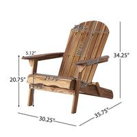 Libo Outdoor Adirondack Chair, Slatted Seat, Natural Brown Acacia Wood -BM335755