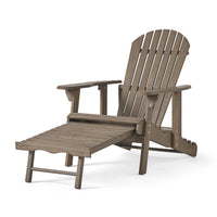 Libo Outdoor Recliner Adirondack Chair, Slatted Gray Acacia Wood -BM335758