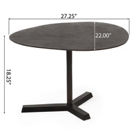 Eli Side End Table, 27 Inch Elliptical Top, Aluminium Tripod Base -BM335770