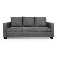 Jen 3 Seater Sofa, 80 Inch, Cushioned Charcoal Gray Pillow Back -BM335773
