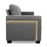 Jen 3 Seater Sofa, 80 Inch, Cushioned Charcoal Gray Pillow Back -BM335773