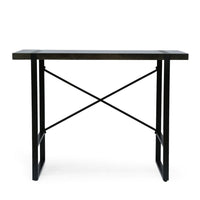 Ben Counter Height Desk, 48 Inch Dark Brown Wood Top, Iron Sled Legs -BM335778