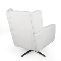 Ziny Swivel Armchair, Ivory Polyester Light Champagne Silver Iron Base -BM335780