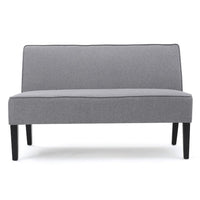 Cimy Armless Loveseat, Birch Wood Black Legs, Gray Polyester, 50 Inch -BM335784