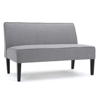 Cimy Armless Loveseat, Birch Wood Black Legs, Gray Polyester, 50 Inch -BM335784