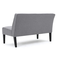 Cimy Armless Loveseat, Birch Wood Black Legs, Gray Polyester, 50 Inch -BM335784