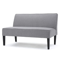Cimy Armless Loveseat, Birch Wood Black Legs, Gray Polyester, 50 Inch -BM335784