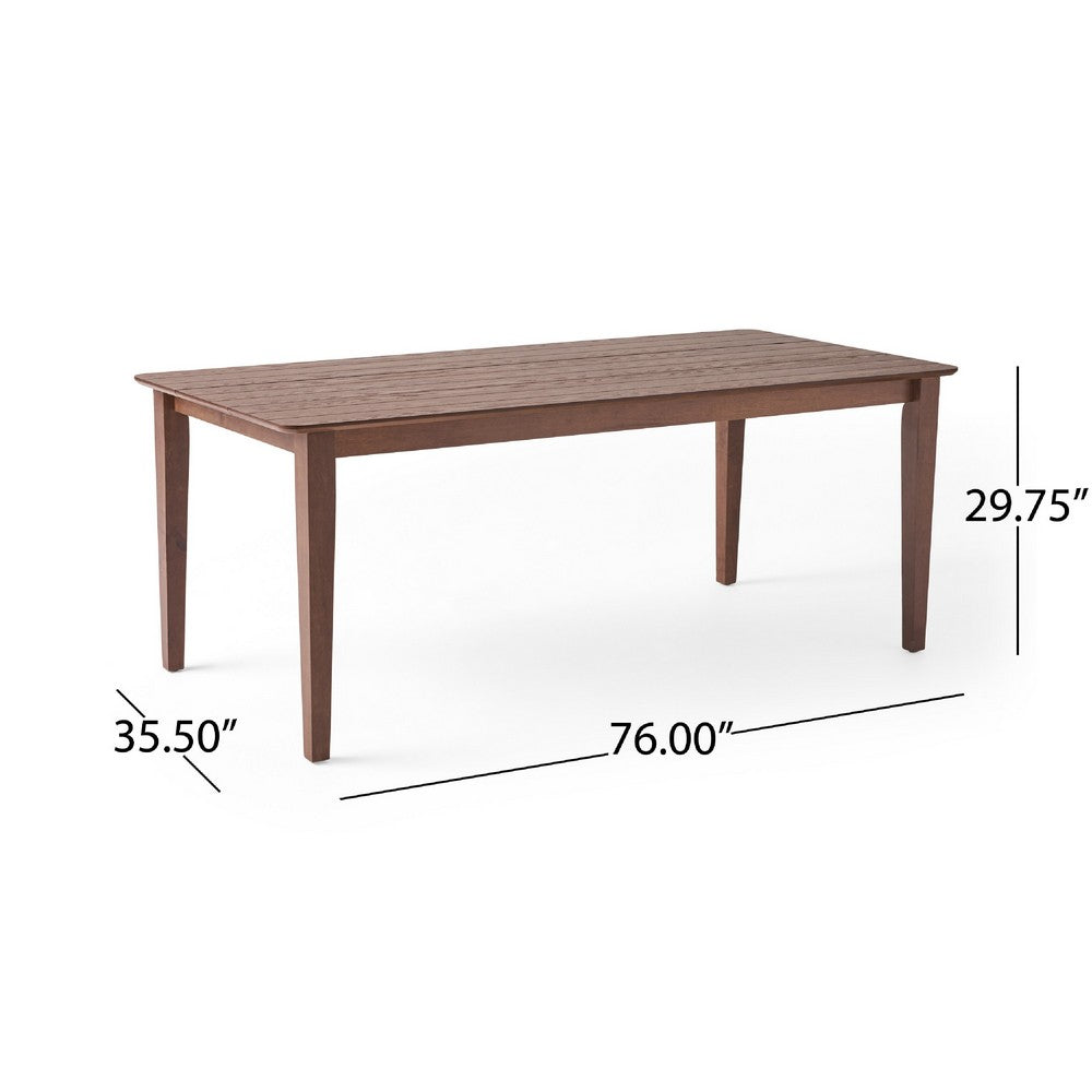 Viri Dining Table, 76 Inch, Square Legs, Walnut Brown Rectangular Top -BM335788