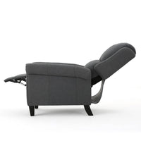 Beny Manual Recliner Chair, Charcoal Gray Polyester, Rolled Arms -BM335793
