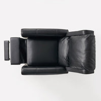 Beny Manual Recliner Chair, Black Faux Leather, Classic Rolled Arms  -BM335796