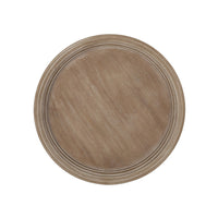 Gez Accent Table, 26 Inch Brown Round Top, White Hourglass Base -BM335797