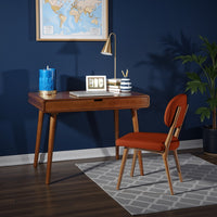 Writing Desk with 1 Storage Drawer, 40 Inch, Farmhouse Brown Wood -BM335799