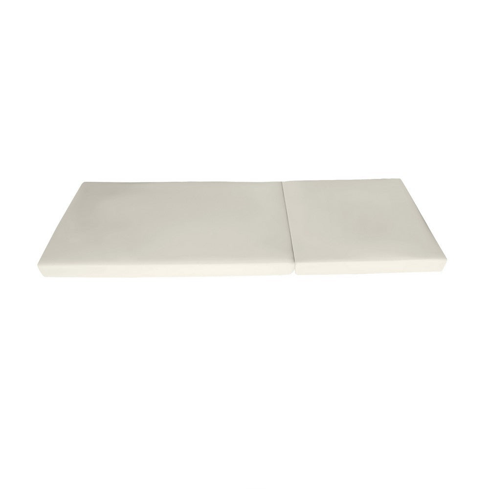 Chaise Lounger Cushion, 76 Inch, PU Foam, Cream Waterproof Fabric -BM335811