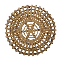 Outdoor Side Table, Open Design, 20 Inch Light Brown Woven Wicker -BM335816
