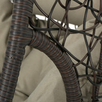 Patio Hanging Basket Swing Chair, 49 Inch, Brown Rattan and Metal -BM335827