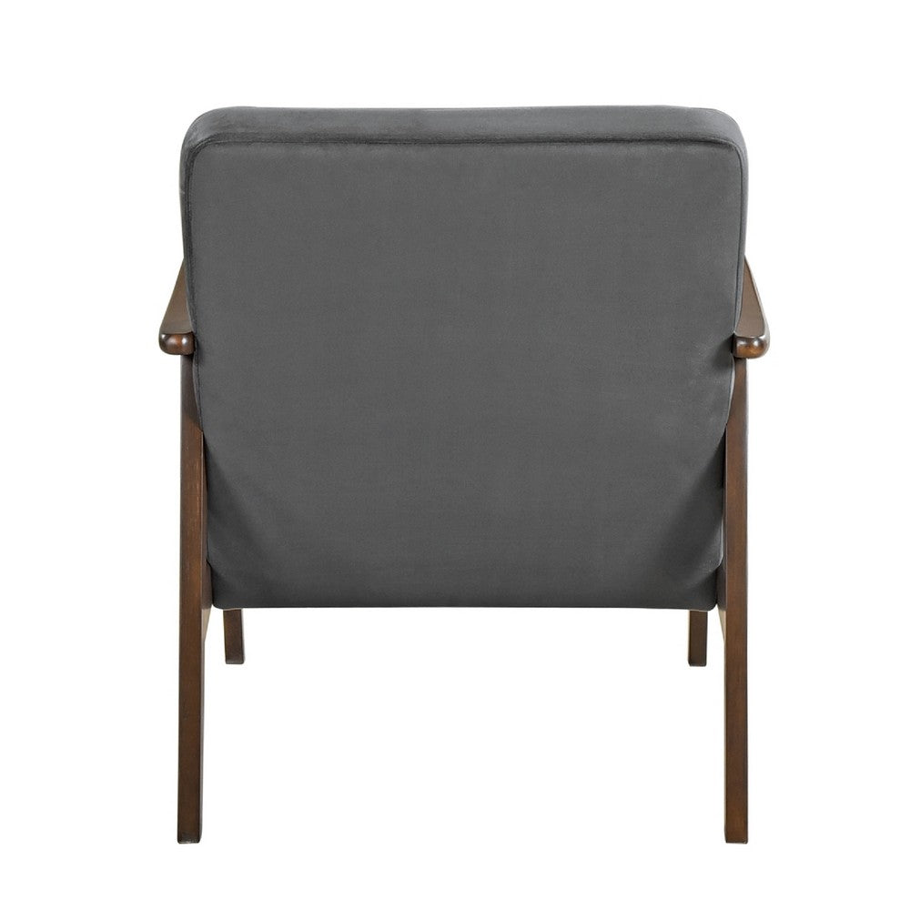 Vandie Accent Club Chair, Dark Gray Polyester, Solid Rubberwood Frame -BM336201