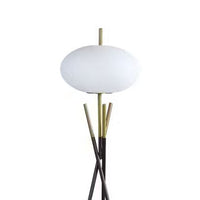 Azy Floor Lamp, Frosted White Shade, Tripod Base, Black Gold, 64 Inch -BM336399