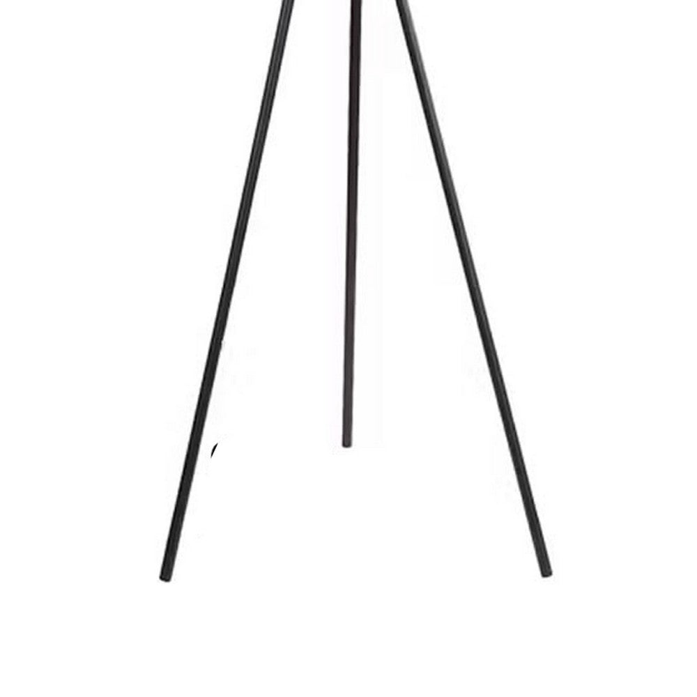 Azy Floor Lamp, Frosted White Shade, Tripod Base, Black Gold, 64 Inch -BM336399