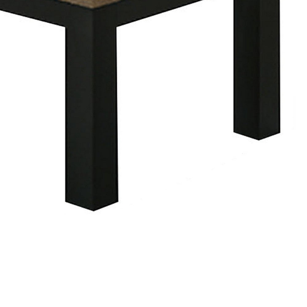 Tex 3pc Coffee and Side End Table Set | Brown Top | Black Wood Legs - BM336414