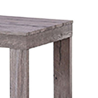 Knic Side End Table, 24 Inch, Gray Square Wood Top, Double Pedestal  -BM336420
