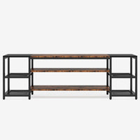 TV Media Entertainment Stand, 3 Tier, Industrial Brown Black 79 Inch -BM336900