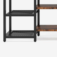 TV Media Entertainment Stand, 3 Tier, Industrial Brown Black 79 Inch -BM336900