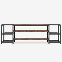 TV Media Entertainment Stand, 3 Tier, Industrial Brown Black 79 Inch -BM336900