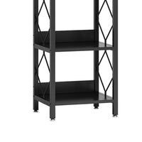 Nety 7 Tier Corner Display Shelf, 79 Inch Tall, Diamond Pattern, Black -BM336950
