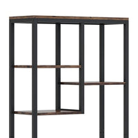 Industrial Art Bookshelf w 8 Open Shelves, 31 Inch Vintage Black Metal -BM336958