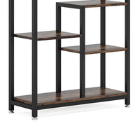 Industrial Art Bookshelf w 8 Open Shelves, 31 Inch Vintage Black Metal -BM336958
