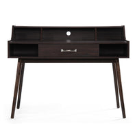 Jesa Study Office Desk, 3 Storage Shelves, Wenge Brown Wood, 47 Inch -BM336997