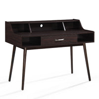 Jesa Study Office Desk, 3 Storage Shelves, Wenge Brown Wood, 47 Inch -BM336997