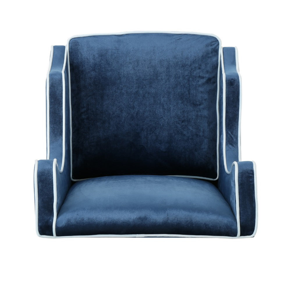 Vendy Club Armchair, High Wing Backrest, Rubberwood Legs, Blue Velvet -BM337039