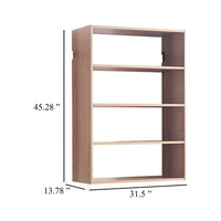 Vedz Wall Mount Adjustable Shelf, 4 Open Shelves, Oak Brown Melamine -BM337087