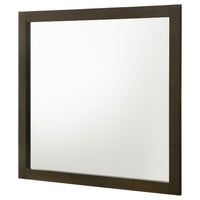 Wlly Dresser Mirror with Wide Frame, 39 Inch Dark Brown Hardwood - BM338136