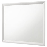 Noro Dresser Mirror with Slim Trim, Open Mitered Corners, White Wood - BM338140