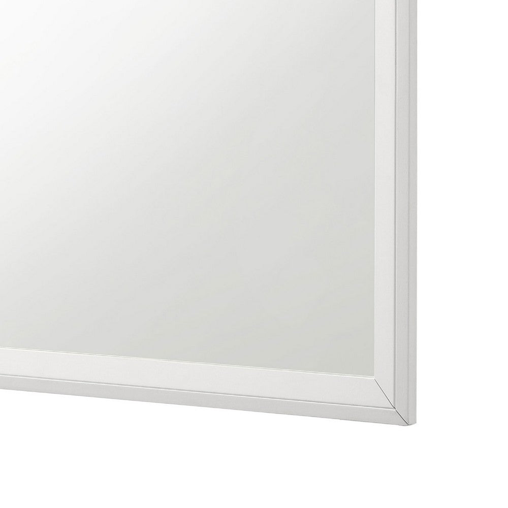 Noro Dresser Mirror with Slim Trim, Open Mitered Corners, White Wood - BM338140