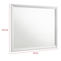 Noro Dresser Mirror with Slim Trim, Open Mitered Corners, White Wood - BM338140