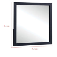 Dex Rectangular Dresser Mirror, Non-Beveled Glass, Black Wood-Melamine - BM338141