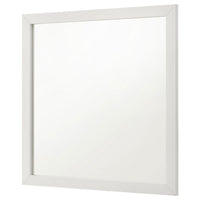 Dex Rectangular Dresser Mirror, Non-Beveled Glass, White Wood-Melamine - BM338142