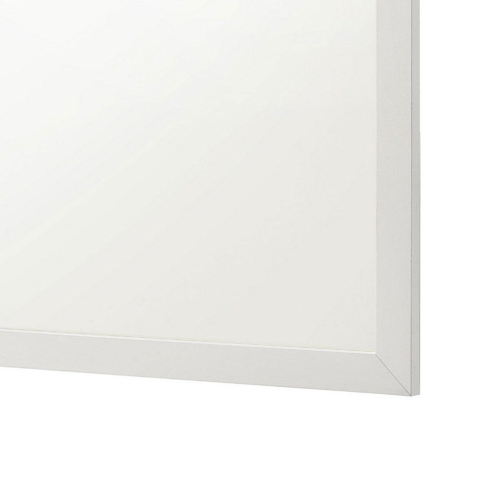 Dex Rectangular Dresser Mirror, Non-Beveled Glass, White Wood-Melamine - BM338142