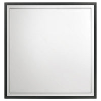 Jenny Square Dresser Mirror, Polished Chrome Trim, Black Wood-Melamine - BM338143