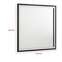 Jenny Square Dresser Mirror, Polished Chrome Trim, Black Wood-Melamine - BM338143