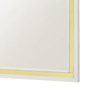 Jenny Square Dresser Mirror, Polished Golden Trim, White Wood-Melamine - BM338144