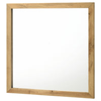 Wemy Rectangular Dresser Mirror, Flat Glass Design, Natural Pine Wood - BM338150