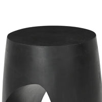 Trik Side End Table, 18 Inch, Free Form Hollow Center Black Wood - BM338351